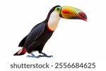 High-Quality PNG Toucan toco bird, colored bird with big beak Isolated on White Background – High Resolution