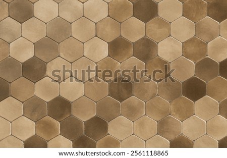 High-Resolution Brown Hexagonal Concrete Tile Background 6K