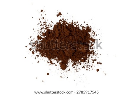 The High-resolution of coco powder using stack focus technique on a white background, suitable for editing.