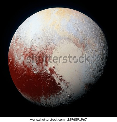 High-resolution enhanced color view of Pluto. 