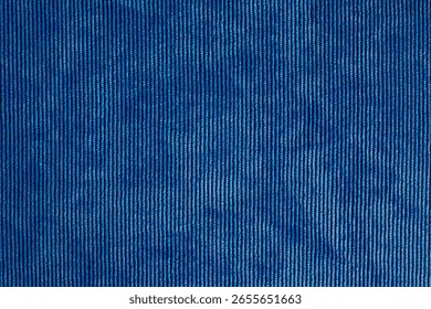 High-resolution image of blue ribbed fabric texture, perfect for backgrounds and designs