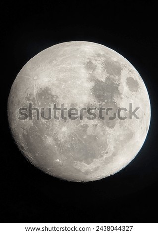 Image, Stock Photo shines the full moon at night all stay awake