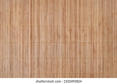 High-resolution Texture. Vertically A Bamboo Rug For The Kitchen And Everyday Life Of Natural Light Color.