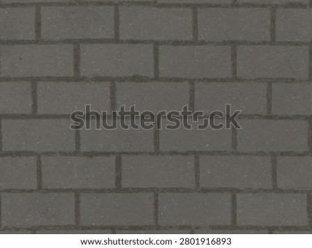 High-resolution top-down view of dark gray brick paving stones arranged in a classic running bond pattern. The surface features subtle texture variations, fine aggregate details, and natural weathering between the joints, creating an authentic urban pavement appearance. This seamless and tilable texture is ideal for architectural visualization, landscape architecture, game development, 3D rendering, and construction design projects. Suitable for sidewalks, pedestrian zones, driveways, plazas, and modern outdoor flooring applications.