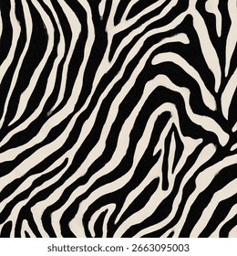 High-resolution zebra print pattern with bold black and white stripes. Ideal for fashion design, textile prints, digital art, wallpapers, and modern branding projects.