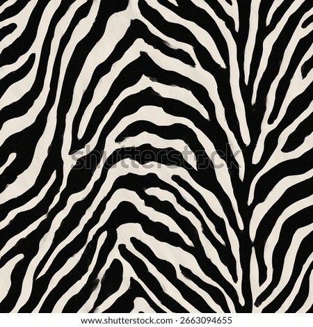 High-resolution zebra print pattern with bold black and white stripes. Ideal for fashion design, textile prints, digital art, wallpapers, and modern branding projects.
