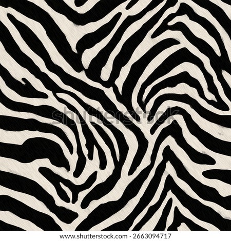 High-resolution zebra print pattern with bold black and white stripes. Ideal for fashion design, textile prints, digital art, wallpapers, and modern branding projects.