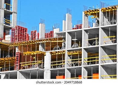 Highrise Building Construction Site Work Scaffolding Stock Photo 