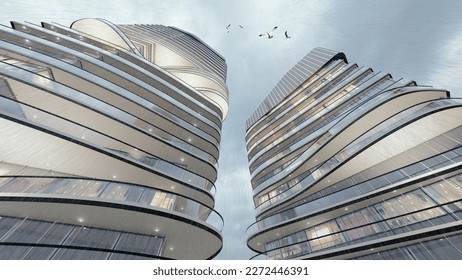 Highrise Building Design Shopping Mall, Balcony View, Commercial - Shutterstock ID 2272446391