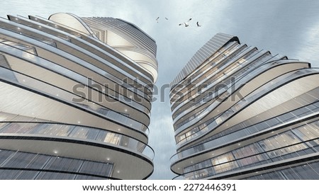 Highrise Building Design Shopping Mall, Balcony View, Commercial