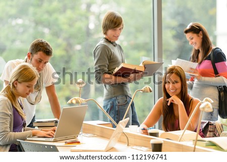 High-school students learning in study teens young education academic campus