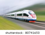 High-speed commuter train. Modern business train. High-speed rail. Express "Peregrine" Russia. Train "Sapsan"