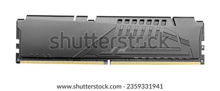 a high-speed gaming ddr RAM module DDR5 isolated on white background with clipping path