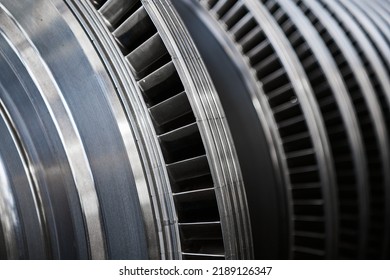 High-speed Steam Turbine Blades Close Up Shot