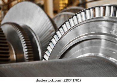 High-speed Steam Turbine Blades Close Up Shot