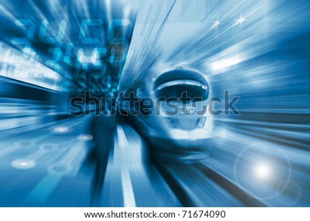The high-speed train background with motion blur