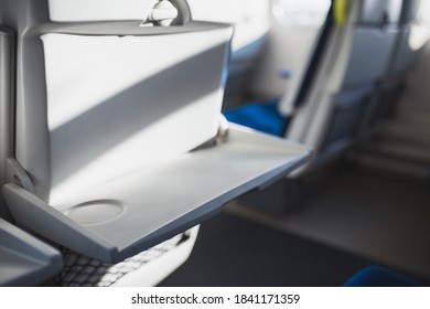 High-speed Train Interior - Personal Folding Table In The Passenger Carriage