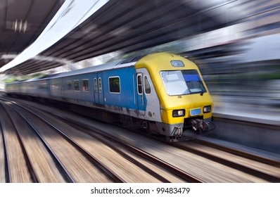 High-speed Train In Motion, Kuala Lumpur, Malaysia