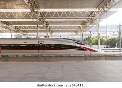 High-speed train at the platform of high-speed rail