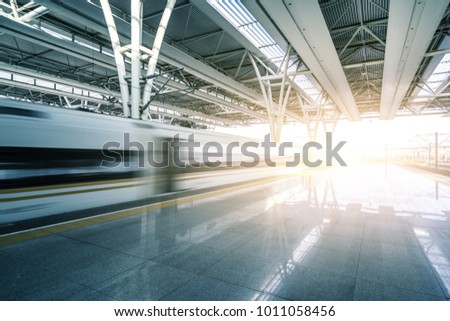 high-speed train in railway station