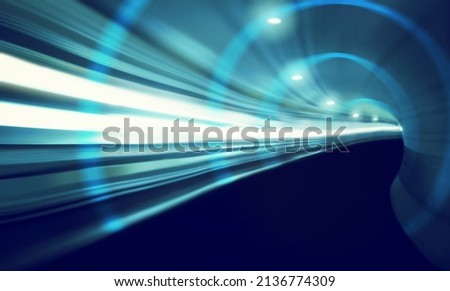 High-speed travel. Composite shot of streaming data.