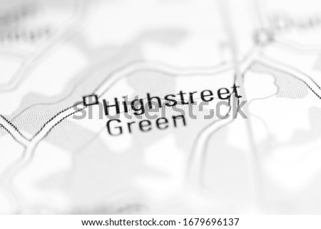 Highstreet Green. United Kingdom on a geography map