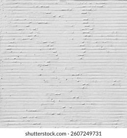 High-tech 3D background. Abstract horizontal lines made of concrete. Effect of a plastered wall. White bas-relief. Blank for impression