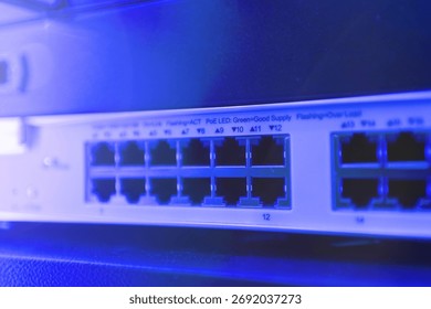 High-Tech Data Server Rack Close-Up