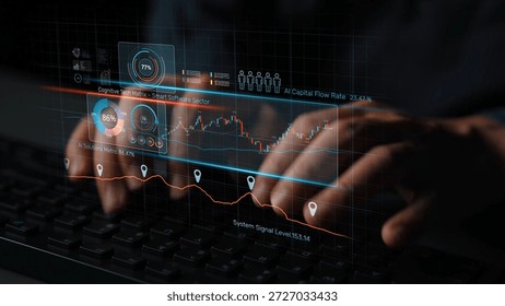 High-tech data visualization dashboard for analytics and performance tracking, including data visualization, trend, data report, and data chart. Marrow