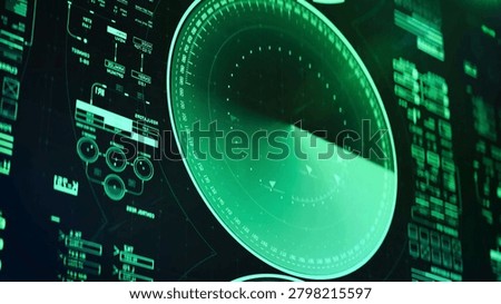 High-tech radar display showcasing dynamic data analysis in futuristic environment