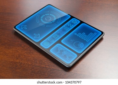 High-tech tablet on table