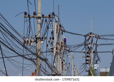 High-voltage Electricity Poles Of The Electricity Generating Authority Of Thailand