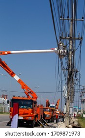 High-voltage Electricity Poles Of The Electricity Generating Authority Of Thailand