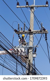 High-voltage Electricity Poles Of The Electricity Generating Authority Of Thailand