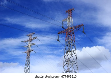 High Voltage Posthighvoltage Tower Sky Background Stock Photo 188160782 ...