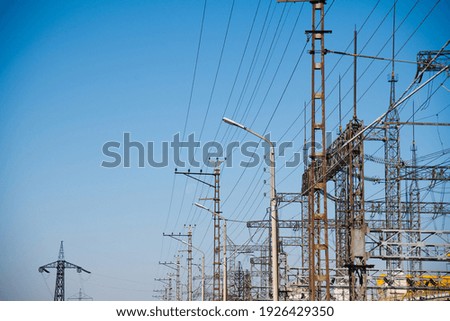 Similar – Image, Stock Photo high voltage Technology