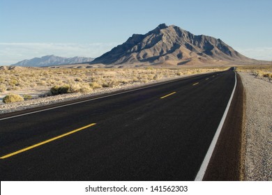Highway 127 and Eagle Mountain, shown south of Death Valley Junction, California, United States. - Shutterstock ID 141562303
