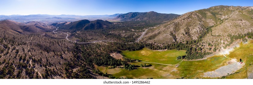 Highway 50 Carson City to Lake Tahoe Aerial Panorama