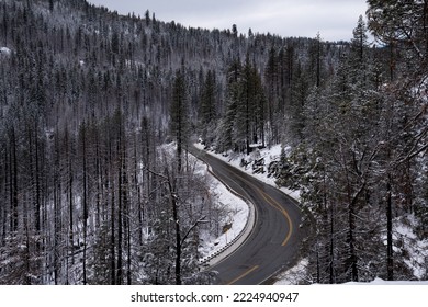 Highway 50 With Snow All Around 