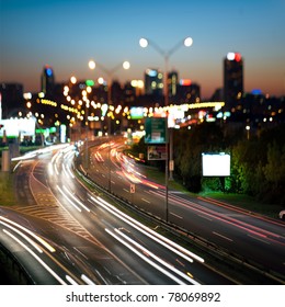 Highway In To The Big City At Night - Central Europe - Prague