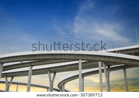 Highway Bridge with sky background