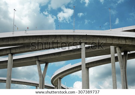 Highway Bridge with sky background