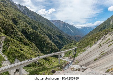 A highway built across the valleys.