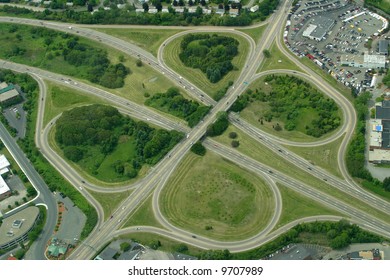 Highway Clover Leaf Interchange.