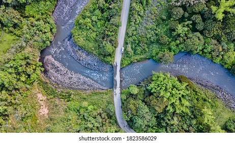 Highway In Colombia And River