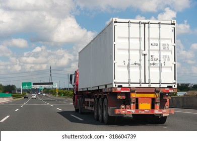 Highway And Container Truck At China.