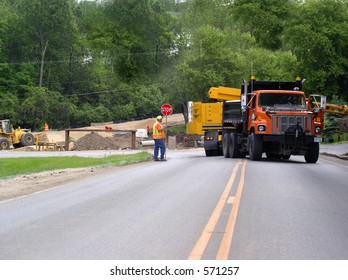 Highway Crew Blocks Road