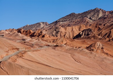 Highway Crossing The Flaming Mountains In Turpan