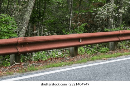 Highway guard rails symbolize safety and protection, guiding the path ahead with a sense of resilience and caution. A metaphor for life's journey and the need for boundaries
