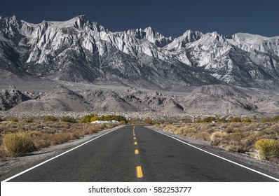 Highway In Landscape Of Nevada. USA